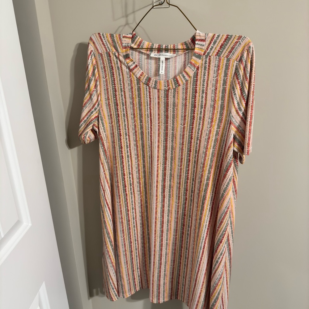 BCBG Women’s Stripped T Shirt Dress Size Medium